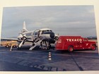 Vintage Texaco Fuel Truck And  Airplane Photo  Color Print Aviation Collectible