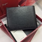 Salvatore Ferragamo Black blue 6cc Revival Leather Sliver Logo Wallet