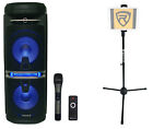Rockville Go Party X10 Dual 10  Karaoke Machine System wireless Mic tablet Stand