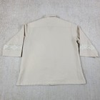 Vintage Iolani Beay Tiki Wedding Shirt Mens L Beige Hawaii Lace 3 4 Sleeve Usa