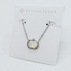 New Kendra Scott Pumpkin Silver Plated Short Pendant Necklace In Ivory Shell