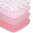 4-pack Fitted Crib Sheet Set - Super Soft   Breathable Baby Girl Crib Sheets New