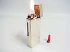 Working Dunhill Rollagas Lighter D Mark Silver With 2pcs Flint   Adapter  b798