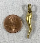 Vintage Sterling Silver Vermeil Italian Horn Charm Pendant 