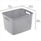 Sterilite Tall Wicker Weave Plastic Laundry Hamper Storage Basket  Gray  6 Pack 