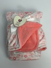 Nwt Parents Choice Walmart Coral Pink White Floral Flowers Plush Baby Blanket