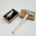 Antique-inspired Pig Mini Tape Measure  Vintage Brass Pig Sewing Tape Measure  R