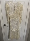 Vintage 1970s Ivory Lace Bridal Dress Usa Made Ilgwu Cottagecore Wedding Size S