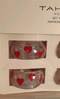 Tahari Valentines Red Hearts Napkin Rings Set Of 4