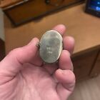 Vintage Alpaca Mexico Silver Tone Abalone Shell Inlay Hinged Trinket Pill Box