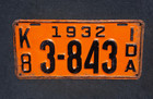 1932 Nez Perce County Idaho License Plate