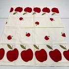 Vintage Kitchen Tea Towel Dishcloth Red Apples Fruit Cotton 22x28