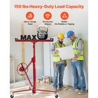 Uimoso 11ft Drywall Hoist  150 Lbs Capacity  Adjustable Arm  Locking Wheels  Red