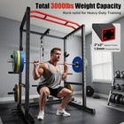 Power Cage Power Rack With J-hooks Dip Handles Pulley System For Home Gym