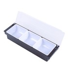 3 Tray Condiment Dispenser Compartment  Chilled Server Bar Fruit Caddy Food Box