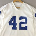 Vintage 60s 70s Football Jersey Sand-knit Medium No 42 White Blue Rare Cowboys