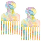 Fine-tooth Comb Colorful  Hair Pick Comb Supplies  Exquisite Pink Hair Picks 