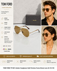 Tom Ford Tf1281 Aviator Sunglasses Gold Tortoise Frame Brown Lens 63-10-135mm
