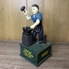 Bank On John Deere Quality Cast Iron Mechanical Blacksmith W  Anvil Coin Bank