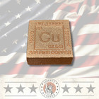 1 Pound Element Stamped  999 Fine Copper Bullion Bar One Pounds