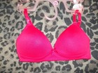 Paris Hilton 3pk Girls Bras 30a 32a Pink Cherry Print white red Nwt Tween