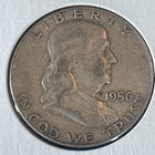  lot Of 5  Franklin Half Dollars 90  Silver  2 50 Face Value 1956 - 1960