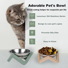 Elevated Raised Food Bowls dish With Stand For Water  Stainless Steel Pet Bowl W