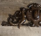 Hand Carved Ornate Antique Pediment Over Door Wood Animals Foxes Reclaimed Archi