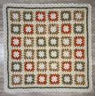 Retro Granny Square  Afghan Lap Blanket   Sofa Throw 38 x38  Handmade   Crochet