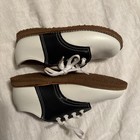 Vintage Saddle Shoes Black White Oxford Style Lace Up Retro Classic Leather 