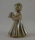 Beautiful Chromed Metal Christmas Candelabra Angel In Long Robe