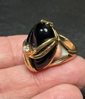 Vtg Sz 6 Palm Beach Jewelry Gold-plated Oval Natural Black Onyx Ring
