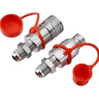 1 2  Hydraulic Coupler Flat Face 5 8    10  Jic Fits For Bobcat case Skid Steer
