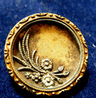 Antique Buttons Picture Brass Metal Floral  Lot Of 3 Victorian Brass All 1  Diam