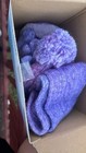 Xlemco Kids Winter 4-piece Knit Accessory Set Pom-pom Solid Purple