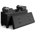 Tufted Storage Ottoman Bench W  Removable Legs   Two Bins Home Organization New