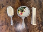 Vintage 3-piece Silver Plated Vanity Set Including Mirror  Brush    Comb