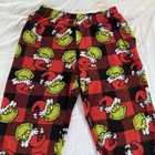 Dr  Seuss Grinch Unisex Kids Plaid Fleece Pajama Pants Elastic Waist Xxl