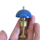 Vintage Miniature Brass And Blue Dome Table Lamp Dollhouse Miniature Decor