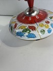 Vtg J Chein Tin Litho Giant Spinning Top Ten Items Theme 8  Diameter Ee