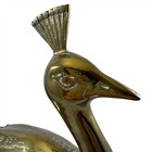 Brass Male Peacock Statue Figurine Collectible Vintage Mid Century Modern