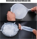 Reusable Silicone Stretch Lids - Bowl Seal Covers  Keep Food Fresh White