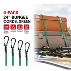 24 Inch Bungee Cords With Hooks 4 Pack Superior Rubber Heavy Duty Green Elastic