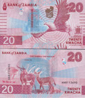 Zambia 20 Kwacha 2024 2025 P New Issue Unc Lot 10 Pcs