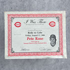 Vintage 1984 Pete Rose  i Was There  Certificate Reds Vs Cubs 8 17 84