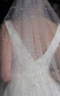 Cascading Bridal Pearl Veil  Scattered Pearl Veil  Veil With Pearls - 118 Inches