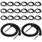 20 Pack 12ft Black Phone Handset Cord  Coiled   Uncoiled  Landline Replacement C