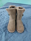 Ugg Women s Bailey Button Ii Boots Grey Suede Shearling Size 7 Nwob Authentic