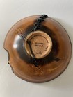 Artist Collectible Rare Wood Art Hand Turned Red Bowl Stitched 