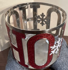 Ho Ho Ho Christmas - Candle Holder Bath Body Works Metal Sparkle  - 3 Wick Size